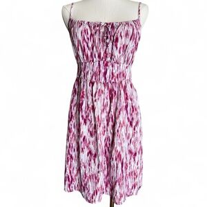 BANANA REPUBLIC Milkmaid Babydoll Spaghetti Strap Mini Dress Ikat Y2K Style Sz M